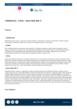 801 011 864 CHORWACJA - UMAG - Hotel MOJ MIR 3