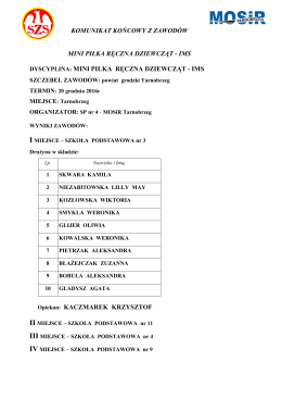 MINI PIŁKA RĘCZNA DZIEWCZĄT