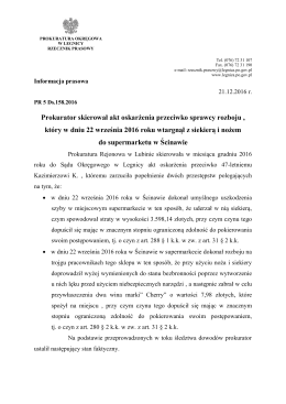 Więcej informacji... - Prokuratura Okręgowa w Legnicy