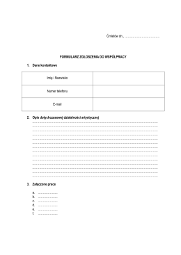Formularz Zgłoszeniowy