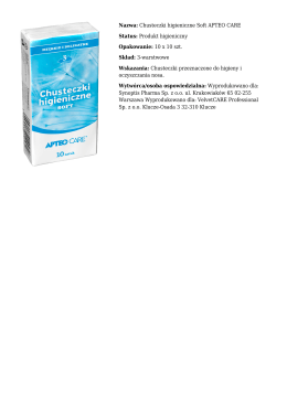 Nazwa: Chusteczki higieniczne Soft APTEO CARE Status: Produkt