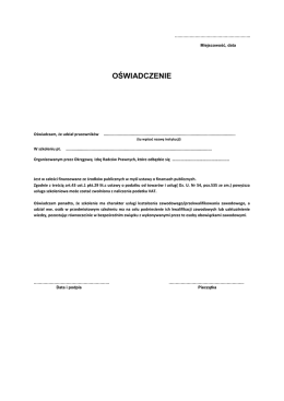 OŚWIADCZENIE