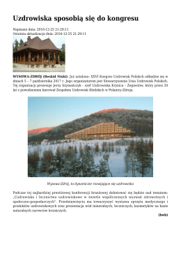 Uzdrowiska sposobią się do kongresu