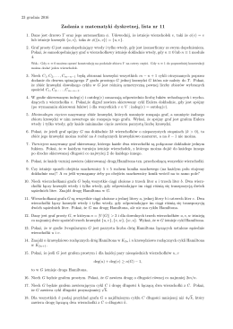 Zadania z matematyki dyskretnej, lista nr 11