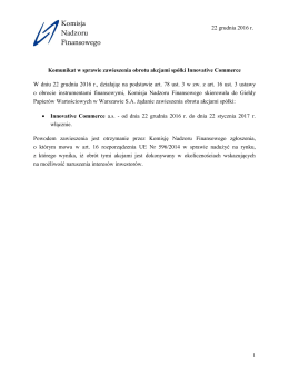 pobierz komunikat - Komisja Nadzoru Finansowego