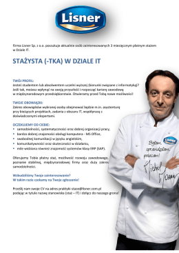 STAŻYSTA (-TKA) W DZIALE IT