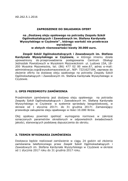 zaproszenie do składania ofert - Zesp&oacute;ł Szk&oacute;ł Og&oacute;lnokształcących i