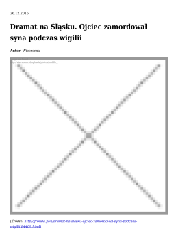 Dramat na Śląsku. Ojciec zamordował syna podczas