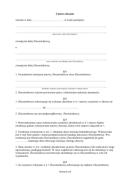 Wz&oacute;r umowy zlecenia na 2017 r.