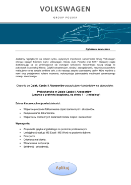Volkswagen Group Polska Praktykant