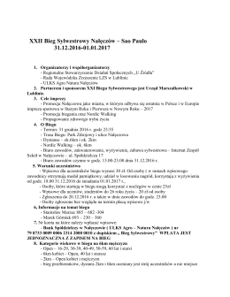 XXII Bieg Sylwestrowy Nałęczów – Sao Paulo 31.12.2016