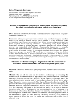 Dr inż. Małgorzata Szymiczek Badania ultradźwiękowe i