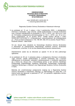 WOOŚ.4201.2.2016.AS2.15 z dnia 22 grudnia 2016 rok