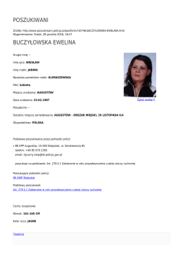 poszukiwani buczyłowska ewelina