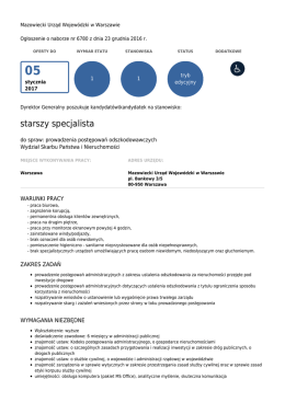 starszy specjalista - Biuletyn Informacji Publicznej, Mazowiecki
