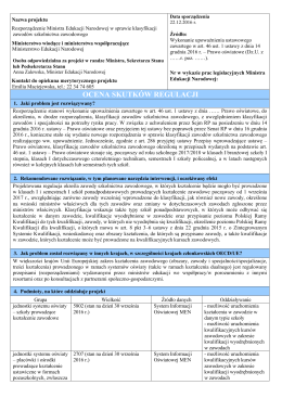 Ocena Skutk&oacute;w Regulacji