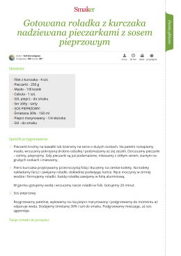 Gotowana roladka z kurczaka nadziewana pieczarkami