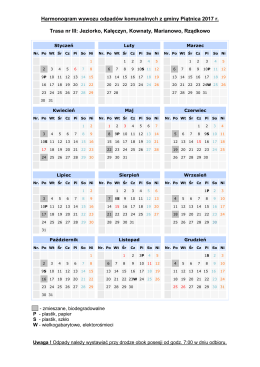 Harmonogram wywozu odpad&oacute;w komunalnych z