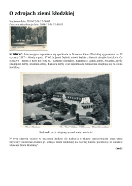 O zdrojach ziemi kłodzkiej