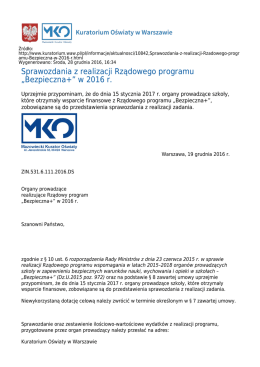 Sprawozdania z realizacji Rządowego programu