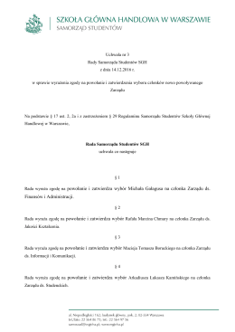Uchwała nr 3 Rady z dnia 14 grudnia 2016 r.