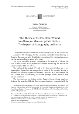 The Theme of the Fountain-Wound in a Baroque Manuscript