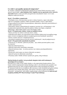 Co robić w przypadku ujemnych temperatur?