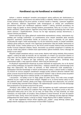 Handlować czy nie handlować w niedzielę?