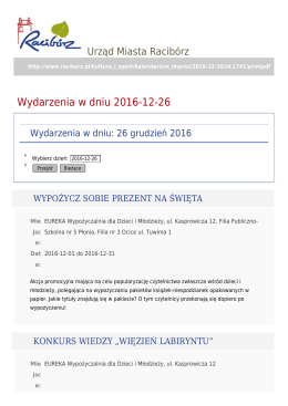 Wydarzenia w dniu 2016-12-26