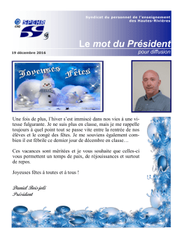 2016 12 19 Noel - Syndicat du personnel de l`enseignement des