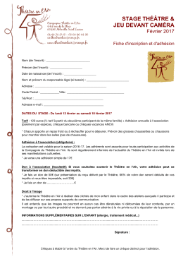Télécharger la fiche d`inscription