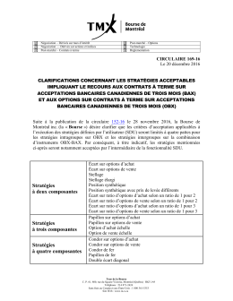 Clarifications concernant les strat&eacute;gies acceptables impliquant le