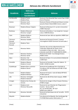 Adresses des r&eacute;f&eacute;rents harc&egrave;lement