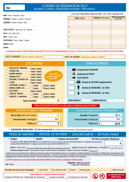 CONTRAT DE RéSERVATION - Camping les Roquilles