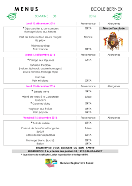 menus restaurant scolaire