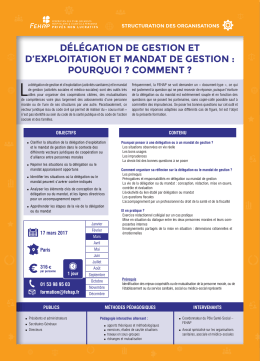 d&eacute;l&eacute;gation de gestion et d`exploitation et mandat de gestion