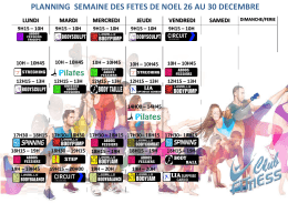 planning semaine des fetes de noel 26 au 30 decembre