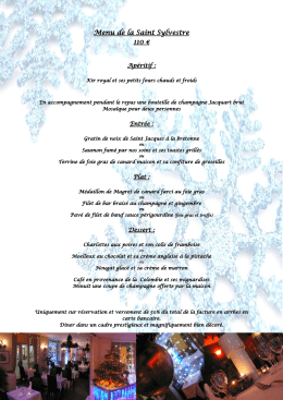 Menu de la Saint Sylvestre