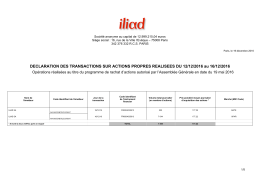 DECLARATION DES TRANSACTIONS SUR ACTIONS