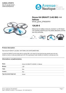 Drone H4 GRAVIT 2.4G BIG + 4 hélices 124,95
