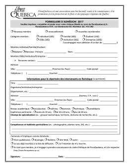 Formulaire adh&eacute;sion 2017