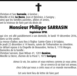 Monsieur Philippe SARRASIN
