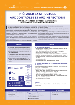 pr&eacute;parer sa structure aux contr&ocirc;les et aux inspections
