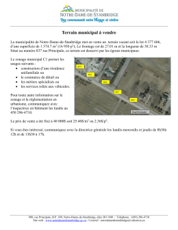 Terrain municipal à vendre - Notre-Dame-de