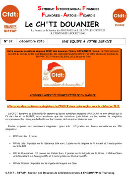 Ch`ti Douanier N°67 decembre 2016 souhait + - CFDT