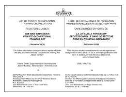 For List of Private Occupational Training Organizations