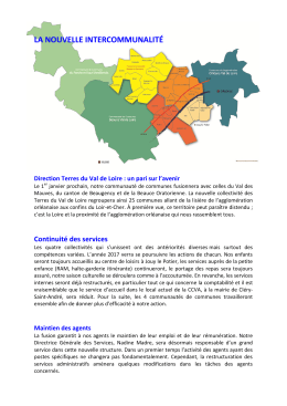 la nouvelle intercommunalité - Communauté de communes du Val d