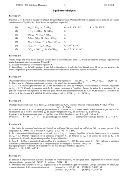 Equilibres chimiques
