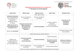 Programme prévisionnel du CJV, 12-16 juin 2017 1 Simulation du