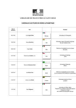 Liste des cardinaux électeurs - Ambassade de France près le Saint